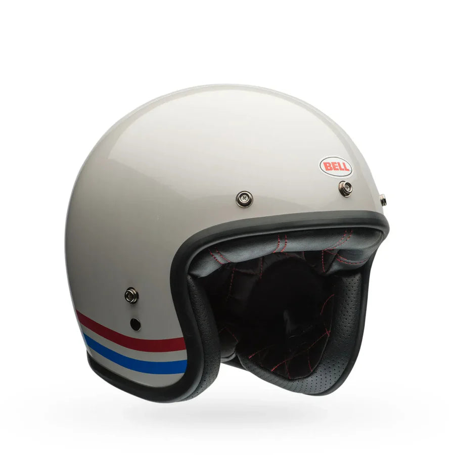 Bell Motorcycle Custom 500 Stripes Open Face Helmet Pearl White – Australian Electric Motor Co